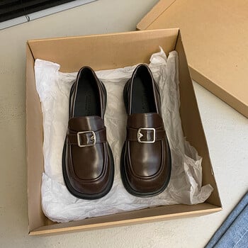 Χαμηλό τακούνι τετράγωνο τακούνι Loafers Round toe γυναικεία παπούτσια 2024 Μόδα άνοιξη/φθινόπωρο Πόρπη Solid Classics Pumps Μοκασίνια