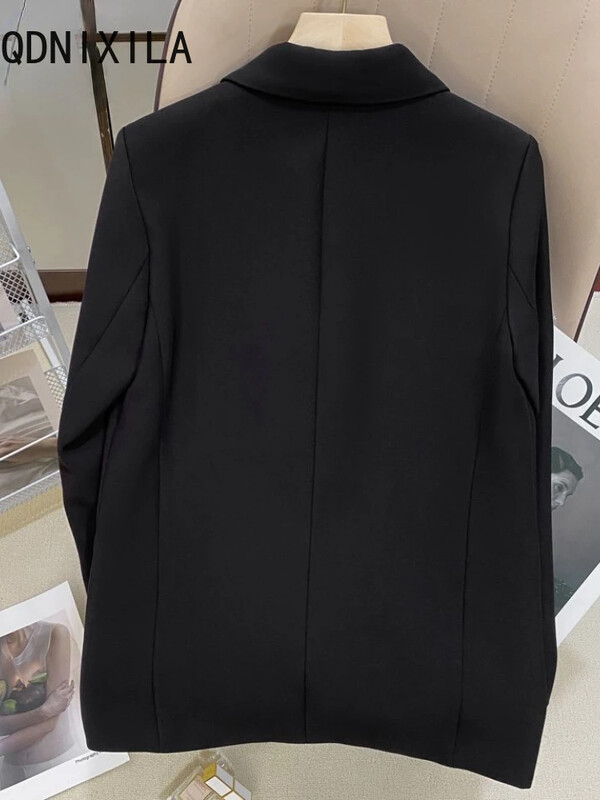 Ženski blejzer korejski modni blejzeri s dvorednim kopčanjem Kaputi Proljeće Jesen Slim Fit Izgledaju tanki Ženski blejzeri Nova gornja odjeća 2024.