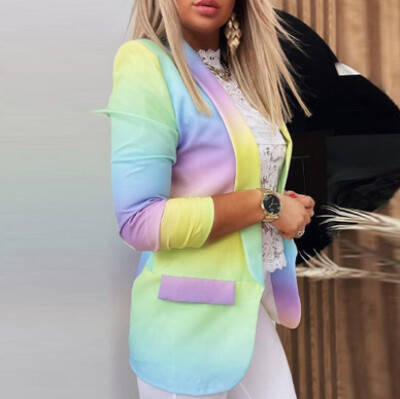 Costum casual cu mânecă lungă Îmbrăcăminte exterioară pentru damă de birou, primăvară, toamnă, guler răsturnat, blazer cu imprimeu fluture, paltoane pentru femei 2023