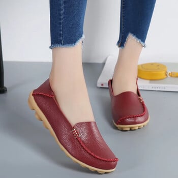 Flat παπούτσια Γυναικεία Slip On Παπούτσια για γυναικεία μοκασίνια Loafers από γνήσιο δέρμα Γυναικεία Flats Γυναικεία παπούτσια Plus Size Sapato Feminino