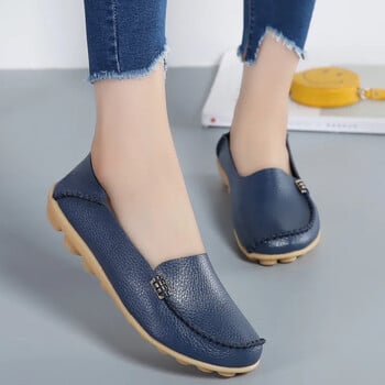 Flat παπούτσια Γυναικεία Slip On Παπούτσια για γυναικεία μοκασίνια Loafers από γνήσιο δέρμα Γυναικεία Flats Γυναικεία παπούτσια Plus Size Sapato Feminino