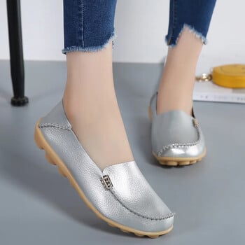 Flat παπούτσια Γυναικεία Slip On Παπούτσια για γυναικεία μοκασίνια Loafers από γνήσιο δέρμα Γυναικεία Flats Γυναικεία παπούτσια Plus Size Sapato Feminino