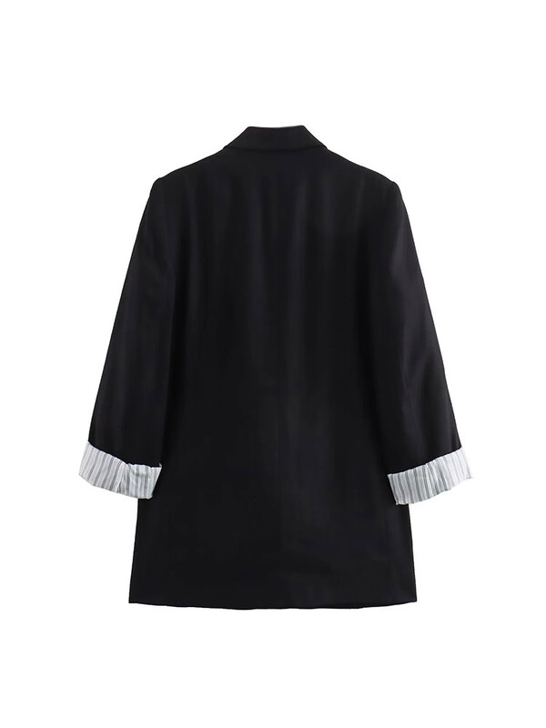  TRAF Primăvară Toamnă Femei Blazer Jachetă Ocazional Mâneci ruloate Lejer Versatil Buzunar Decorare Costum Palton ﻿