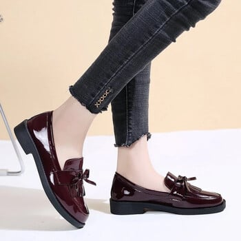 Γυναικεία παπούτσια λουστρίνι Γυναικεία Loafers Βρετανική φούντα Casual γυναικεία ίσια παπούτσια Bowknot Μικρά δερμάτινα παπούτσια Άνετα Zapatos