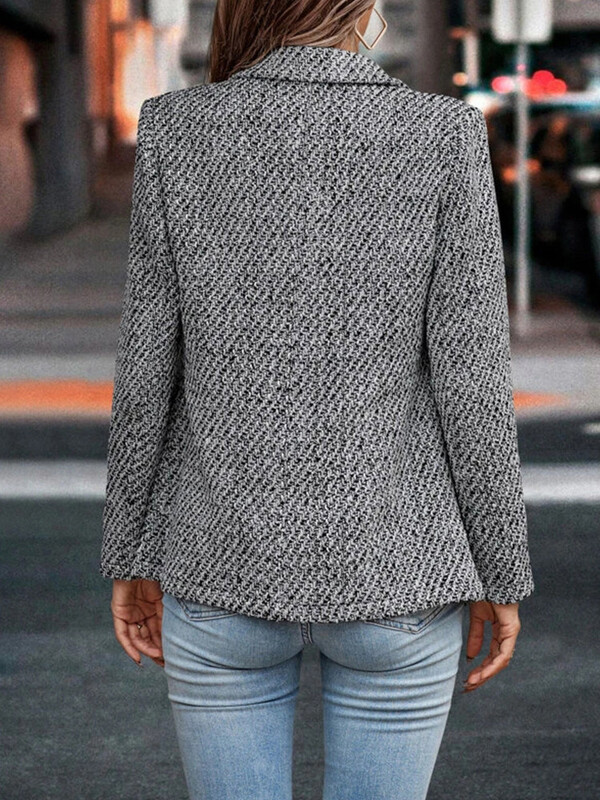 Novi dolasci Ženski modni jesensko-zimski ležerni karirani kaput, odijelo, odijelo s dvostrukim kopčanjem, prigradski kaput, novo na rasprodaji