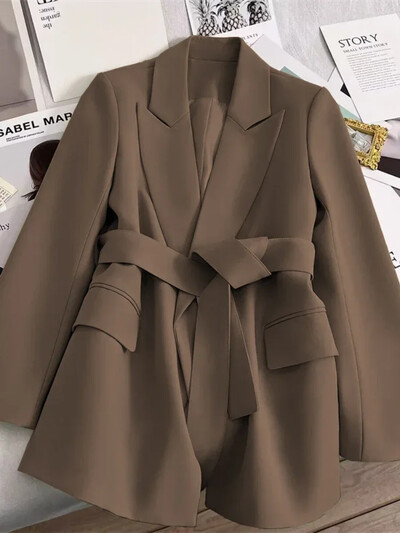 Kevadine ja sügisene uus bleiser naistele 2024. Ülerõivad Kontori naistemantlid, Retro naiste riided Elegantne naiste jope