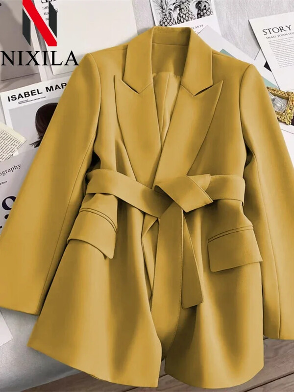 Kevadine ja sügisene uus bleiser naistele 2024. Ülerõivad Kontori naistemantlid, Retro naiste riided Elegantne naiste jope