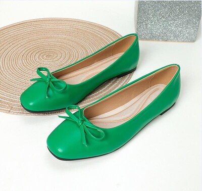 Svjetlucave srebrne ravne cipele s leptir-mašnom Ženske okrugle vrhove Karirane kožne mokasine sa šljokicama Balerinske cipele Ženske mokasine