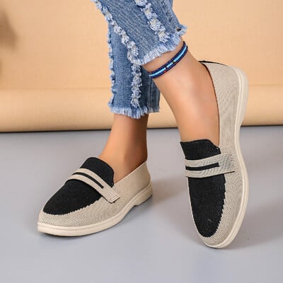 Mocasini negri pentru femei noi Pantofi de marcă ocazional pantofi plati din piele cașmir pantofi singuri pentru doamne de mers pe jos anti-alunecare Chaussure femme