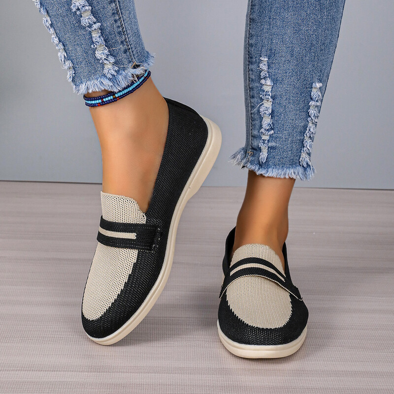 Mocasini negri pentru femei noi Pantofi de marcă ocazional pantofi plati din piele cașmir pantofi singuri pentru doamne de mers pe jos anti-alunecare Chaussure femme