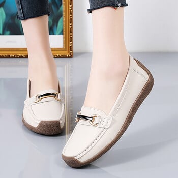 Plus Size 44 Γυναικεία Flats Γνήσιο Δερμάτινο Σλιπ σε Γυναικείες Μοκασίνια Άνοιξη και Φθινοπωρινό Μοκασίνια Mother Shoes Casual παπούτσια για γυναίκες