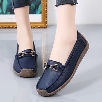 Plus Size 44 Γυναικεία Flats Γνήσιο Δερμάτινο Σλιπ σε Γυναικείες Μοκασίνια Άνοιξη και Φθινοπωρινό Μοκασίνια Mother Shoes Casual παπούτσια για γυναίκες