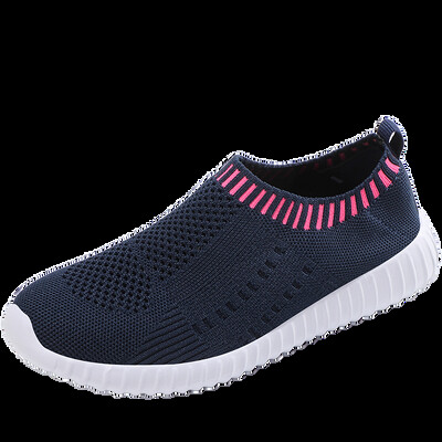 Pantofi de alergare supradimensionați ultra ușori de damă, pantofi sport la modă, țesuți cu Fly, respirabili