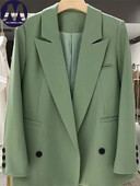 Ženski sako Proljeće Jesen Novi korejski modni uredski ravni sako dugih rukava Ležerni široki sako u uličnom trendu Kaputi