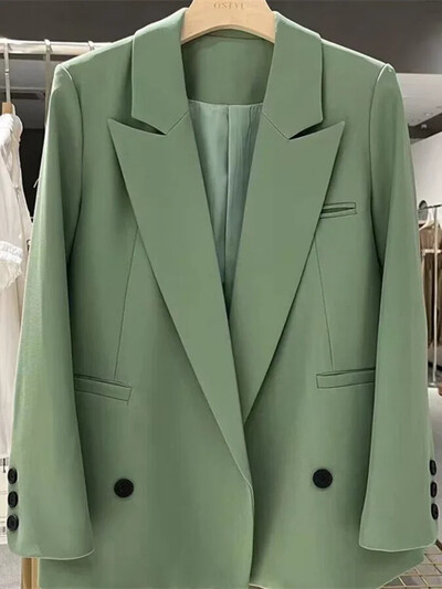 Ženski sako Proljeće Jesen Novi korejski modni uredski ravni sako dugih rukava Ležerni široki sako u uličnom trendu Kaputi