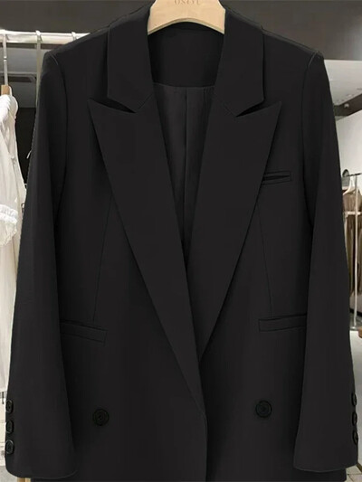 Ženski sako Proljeće Jesen Novi korejski modni uredski ravni sako dugih rukava Ležerni široki sako u uličnom trendu Kaputi