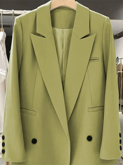 Ženski sako Proljeće Jesen Novi korejski modni uredski ravni sako dugih rukava Ležerni široki sako u uličnom trendu Kaputi