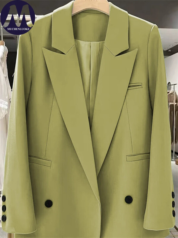 Ženski sako Proljeće Jesen Novi korejski modni uredski ravni sako dugih rukava Ležerni široki sako u uličnom trendu Kaputi