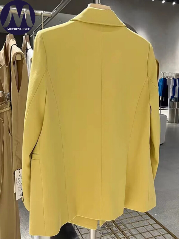 Ženski sako Proljeće Jesen Novi korejski modni uredski ravni sako dugih rukava Ležerni široki sako u uličnom trendu Kaputi