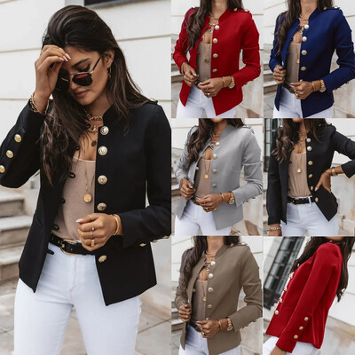 Sacou mic cu mâneci lungi, cu mâneci lungi și cu mâneci lungi, cu temperament modern, blazer scurt la modă