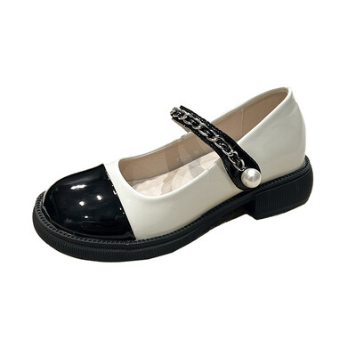 Nove ljetne ženske 2023., retro modne visoke potpetice s niskom potpeticom i srednjom potpeticom, s okruglom glavom i jednostavnim jednostrukim cipelama