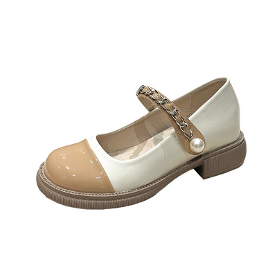 Nove ljetne ženske 2023., retro modne visoke potpetice s niskom potpeticom i srednjom potpeticom, s okruglom glavom i jednostavnim jednostrukim cipelama