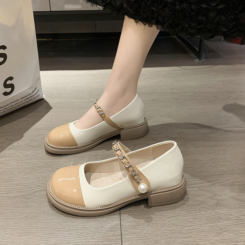 Nove ljetne ženske 2023., retro modne visoke potpetice s niskom potpeticom i srednjom potpeticom, s okruglom glavom i jednostavnim jednostrukim cipelama