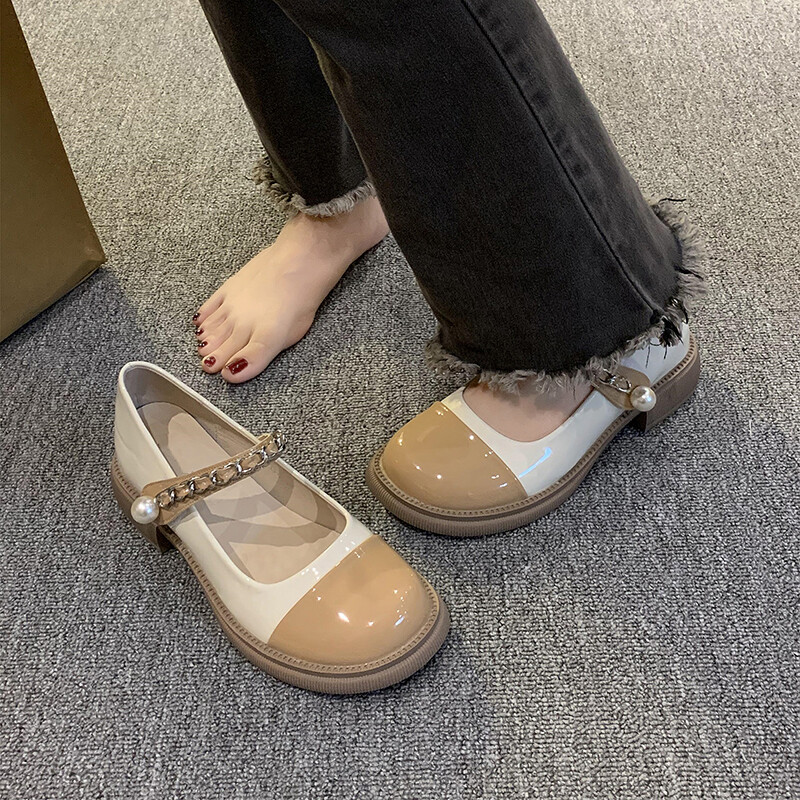 Nove ljetne ženske 2023., retro modne visoke potpetice s niskom potpeticom i srednjom potpeticom, s okruglom glavom i jednostavnim jednostrukim cipelama