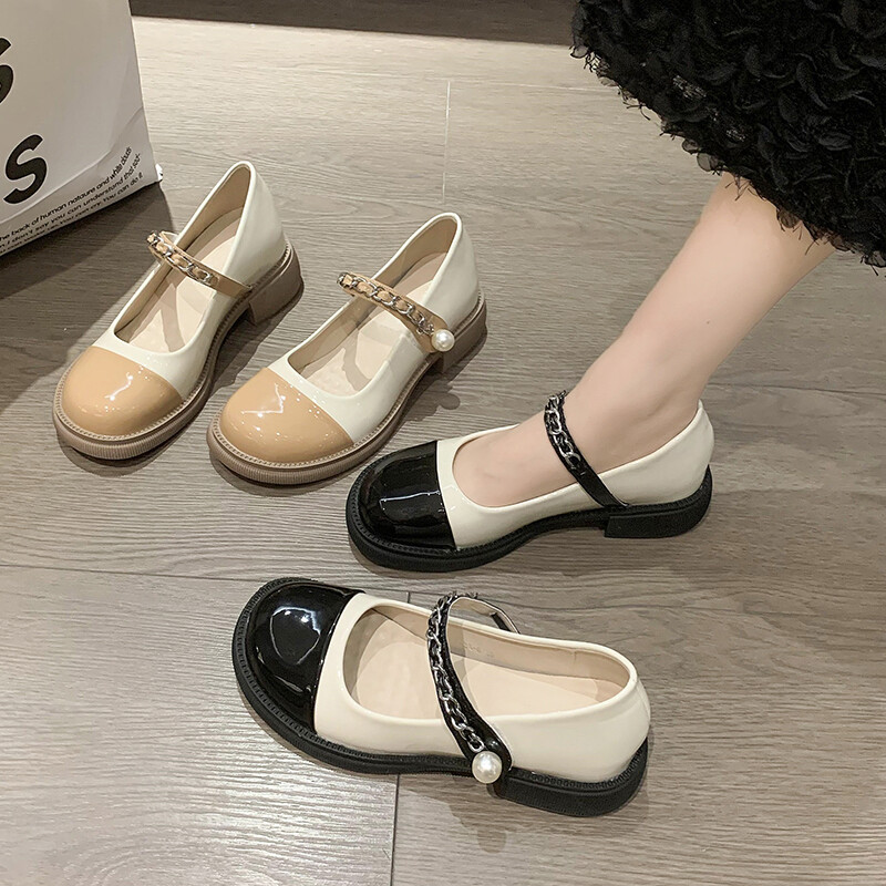 Nove ljetne ženske 2023., retro modne visoke potpetice s niskom potpeticom i srednjom potpeticom, s okruglom glavom i jednostavnim jednostrukim cipelama