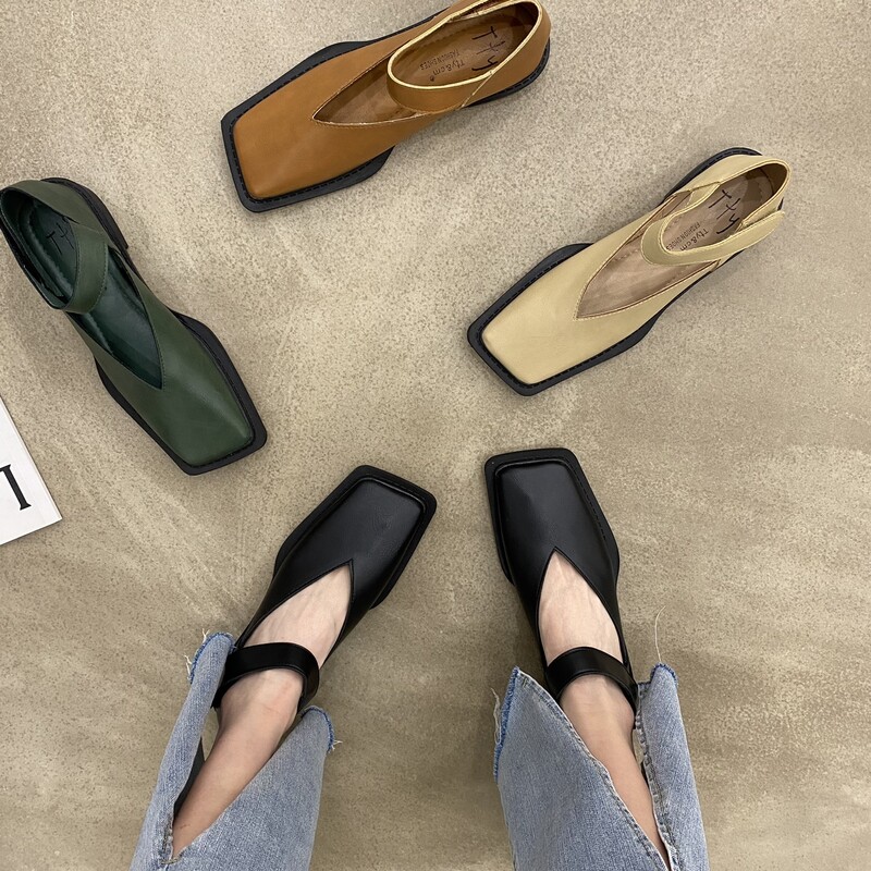 Naiste kingad Nahast kingad, 2022. aasta kevad, uus kandiline varvas, madala kontsaga Mary Jane`i kingad, pumbad, naiste kingad