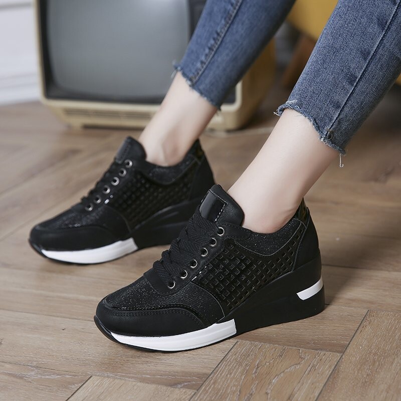 Pantofi casual de damă pantofi sport cu șireturi Pantofi vulcanizați pentru femei cu platformă casual pantofi de tenis pentru femei