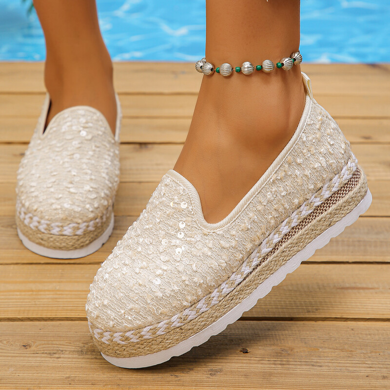 Mocasini cu platforma Rochie Pantofi plat Femeie Pantofi Varf rotund Tocuri joase Elegant Elegant Vara Confortabil Tendință 2024