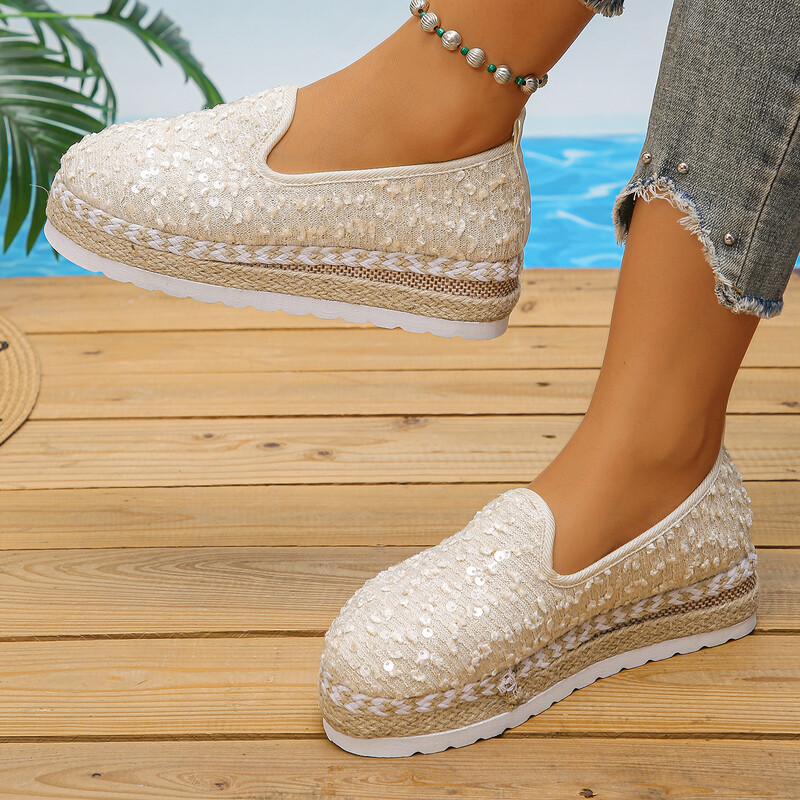 Mocasini cu platforma Rochie Pantofi plat Femeie Pantofi Varf rotund Tocuri joase Elegant Elegant Vara Confortabil Tendință 2024