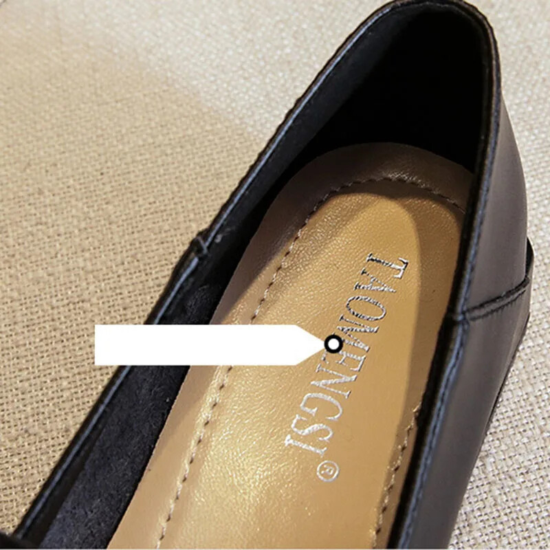 Γυναικεία Κομψά Τετράγωνα Δάχτυλα 3 εκ. Παπούτσια με ψηλά τακούνια Γυναικεία ρετρό δερμάτινα χαμηλά τακούνια Lady White Cute Outside Loafer Platform παπούτσια