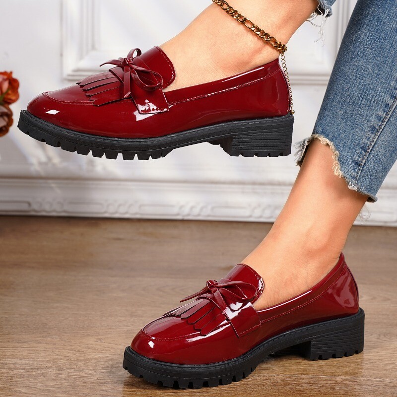 2024 Летни нови дамски семпли едноцветни модни обувки с кръгли пръсти Mary Jane PU кожени Офис за свободното време на открито Дамски високи токчета