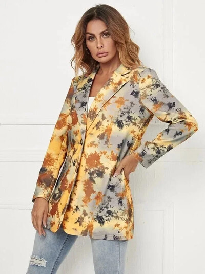 Mood vabaaja bleiser naistele, mitte positsioneeriv trükitud ülikond, õhuke mantel Ropa Mujer värvilised bleiserid, uus Y2k jakk Naiste riided