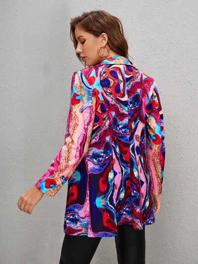 Mood vabaaja bleiser naistele, mitte positsioneeriv trükitud ülikond, õhuke mantel Ropa Mujer värvilised bleiserid, uus Y2k jakk Naiste riided