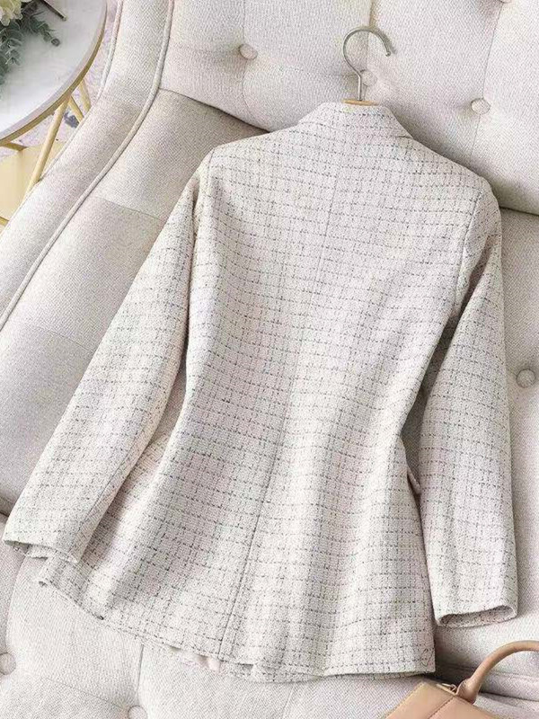 Blazer în carouri nou 2023, jachetă de modă pentru femei, primăvară, toamnă, cu mânecă lungă, ocazional, elegant, birou, clasic, șic, temperament.