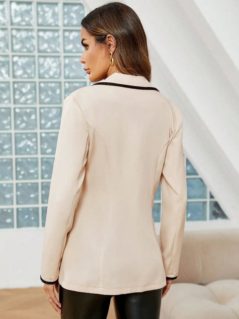 Sügisel ja talvel naiste vabaaja moedisain eakate tunne revääri avar õhuke pendeldaja pikkade varrukatega ülikonna jope