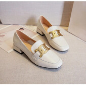 2024 Ženske elegantne cipele s visokim petama od 3 cm s četvrtastim prstima Ženske cipele s metalnom kopčom Luksuzni brend Dizajnerske niske potpetice Ženske retro natikače Cipele