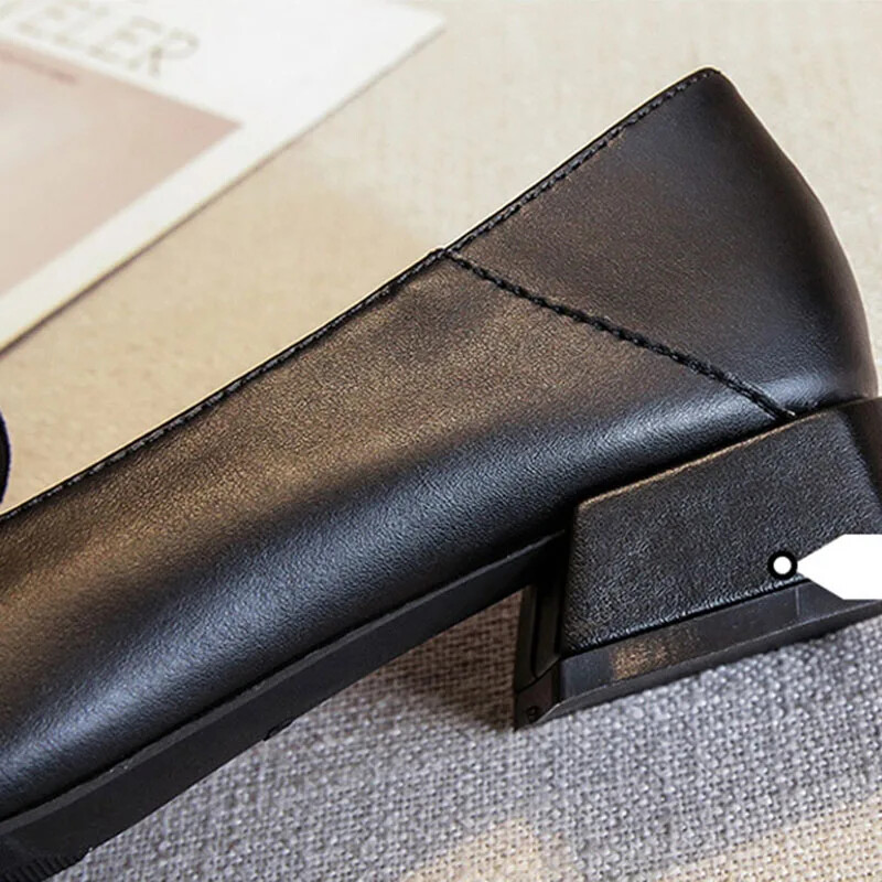 2024 Ženske elegantne cipele s visokim petama od 3 cm s četvrtastim prstima Ženske cipele s metalnom kopčom Luksuzni brend Dizajnerske niske potpetice Ženske retro natikače Cipele