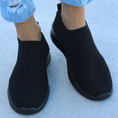 Дамски маратонки Плоски обувки за жени Ежедневни обувки Пролет Лято Спортни маратонки Чорап Спортни обувки Спортни тенис дамски