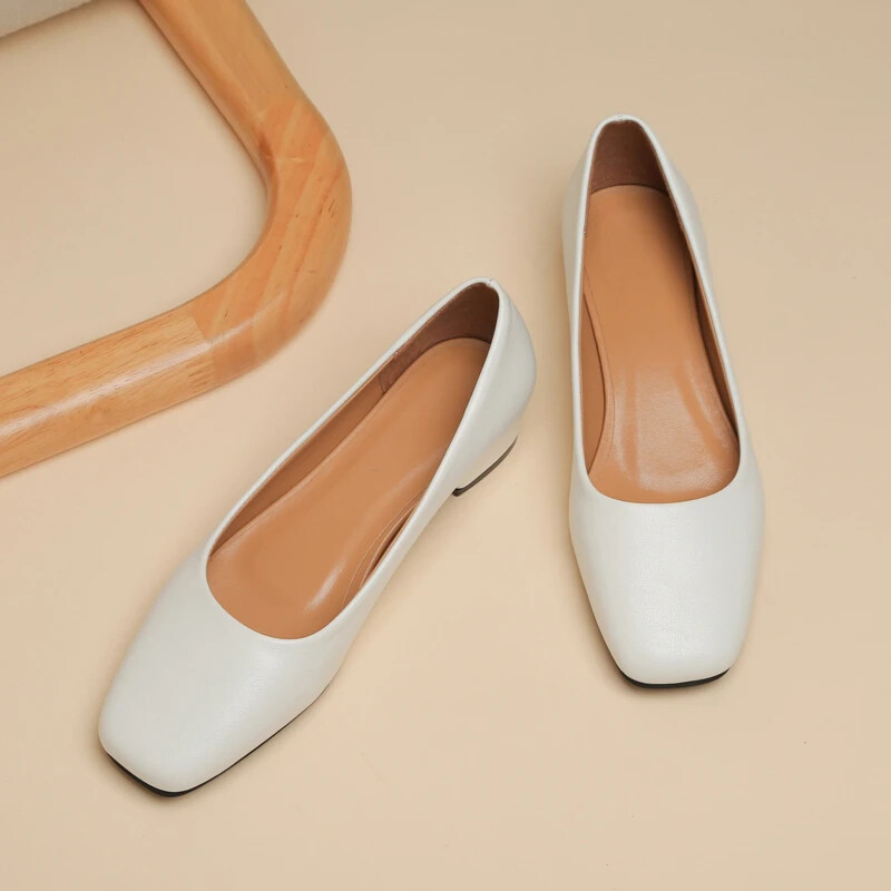 Mocasini plati noi pentru femei, cu tocuri joase, pantofi casual de birou, pantofi cu slip on, pantofi plat pentru dama, pantofi cu varf patrat, pantofi de lucru