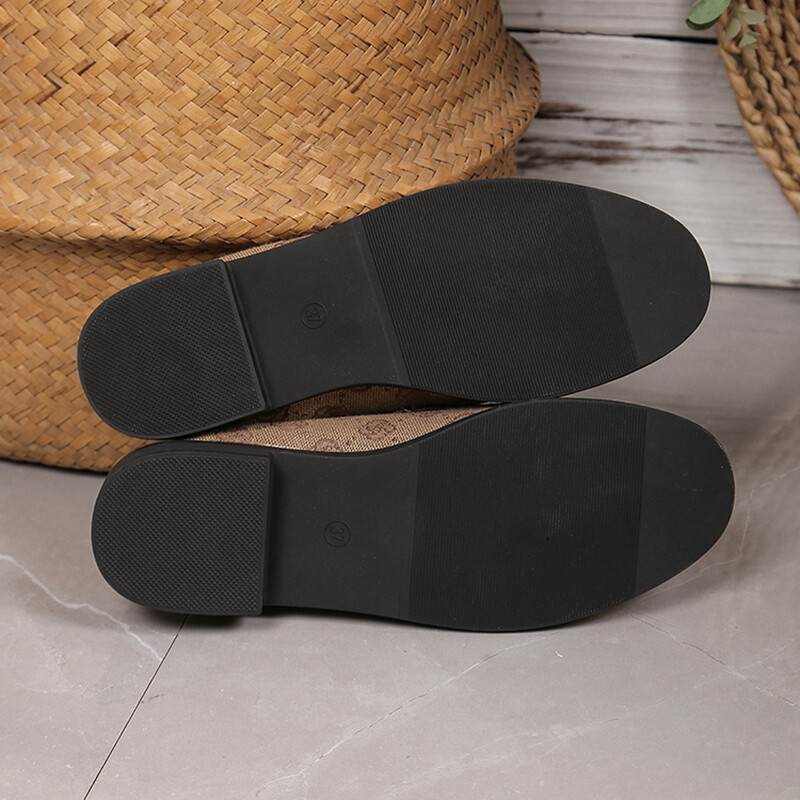 Moodne string Bead Loafers Kingad Naiste 2024 Print Ümar varvas madalad kontsad Pumbad Naine Slip-On Pearl Pu nahast peokingad naistele