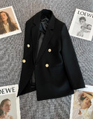 Дамски блейзър с дълги ръкави, пролет, есен, шик, свободни ежедневни дамски палта за офис, реколта, черни блейзъри, топове