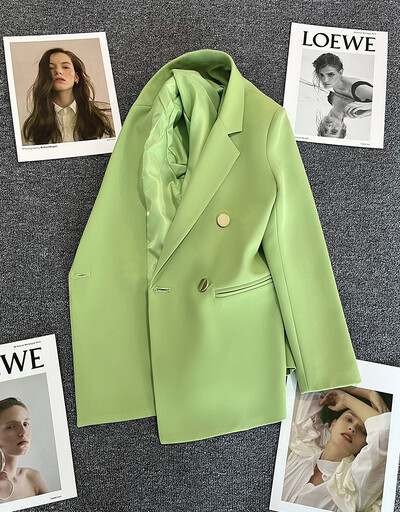 Дамски блейзър с дълги ръкави, пролет, есен, шик, свободни ежедневни дамски палта за офис, реколта, черни блейзъри, топове