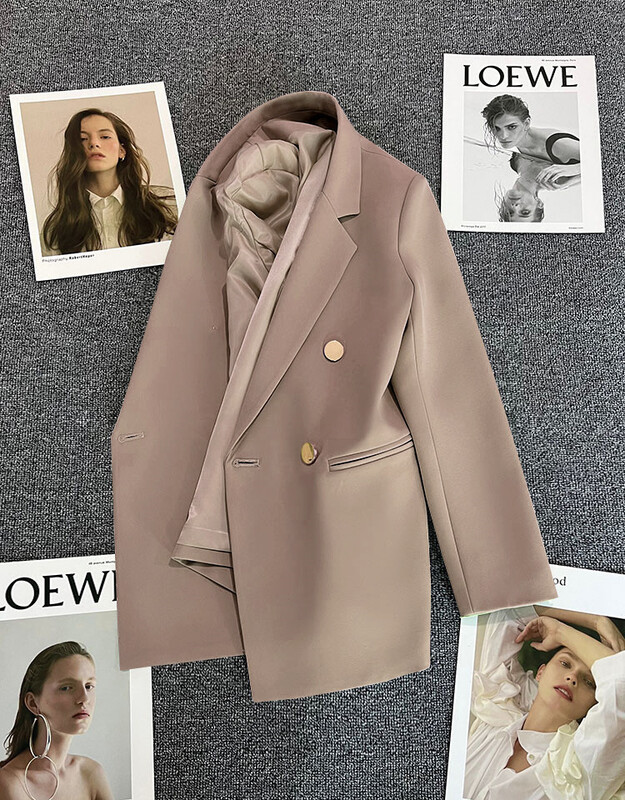 Дамски блейзър с дълги ръкави, пролет, есен, шик, свободни ежедневни дамски палта за офис, реколта, черни блейзъри, топове