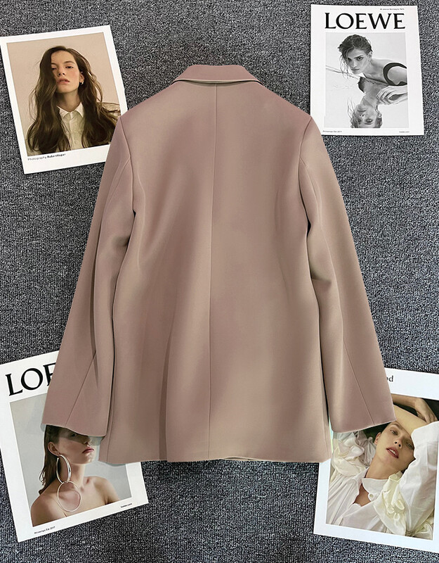 Дамски блейзър с дълги ръкави, пролет, есен, шик, свободни ежедневни дамски палта за офис, реколта, черни блейзъри, топове