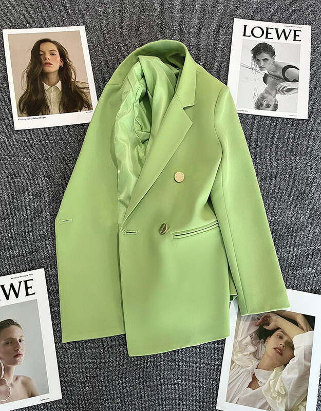 Дамски блейзър с дълги ръкави, пролет, есен, шик, свободни ежедневни дамски палта за офис, реколта, черни блейзъри, топове