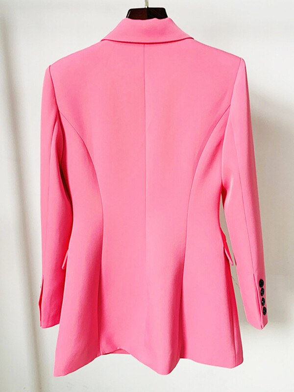 HIGH STREET Uusim 2024. aasta stiilne disainjakk naiste roosa ühe nööbiga pikk bleiser